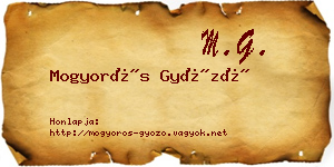 Mogyorós Győző névjegykártya